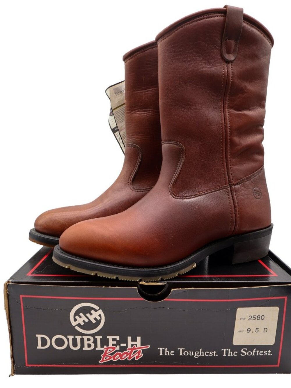 Vintage Double-H Boots Mens 9.5 D Brown Leather Gore-Tex Work Boots 2580 NWB